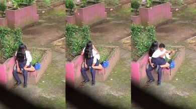 Viral desi mms of horny college couple hot fucking in public park school dress