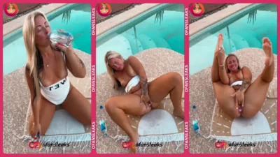 Zonamaeee Masturbating on Pool Side with Fingers